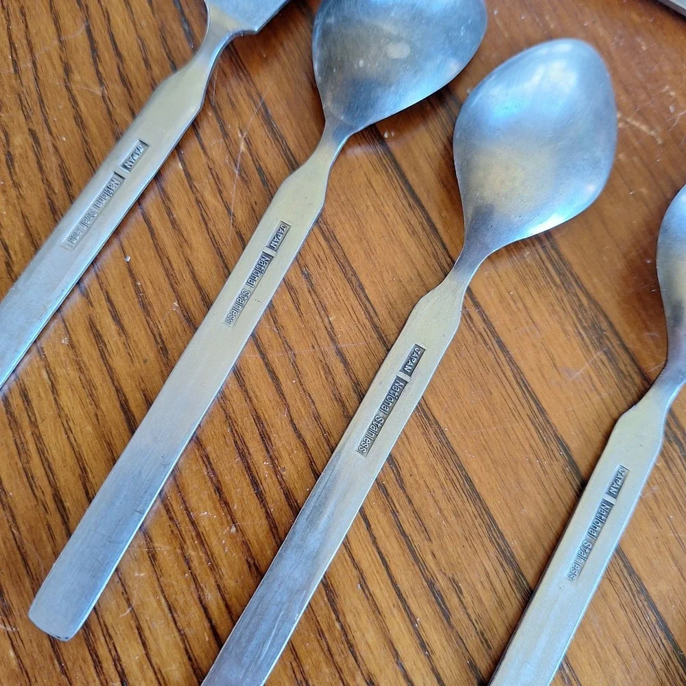 Japan National Stainless Vintage‎ MCM Retro Flatware Set 10 pcs Assorted